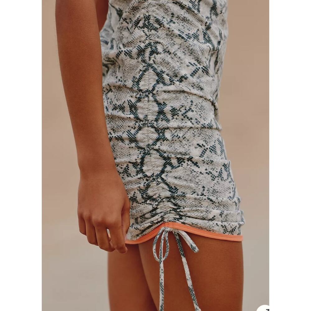 Anthropologie Daily Practice Snake Runched Bodycon Dress S NWT - Picture 3 of 6